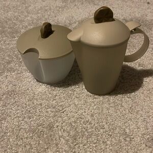 Tupperware cream and sugar containers